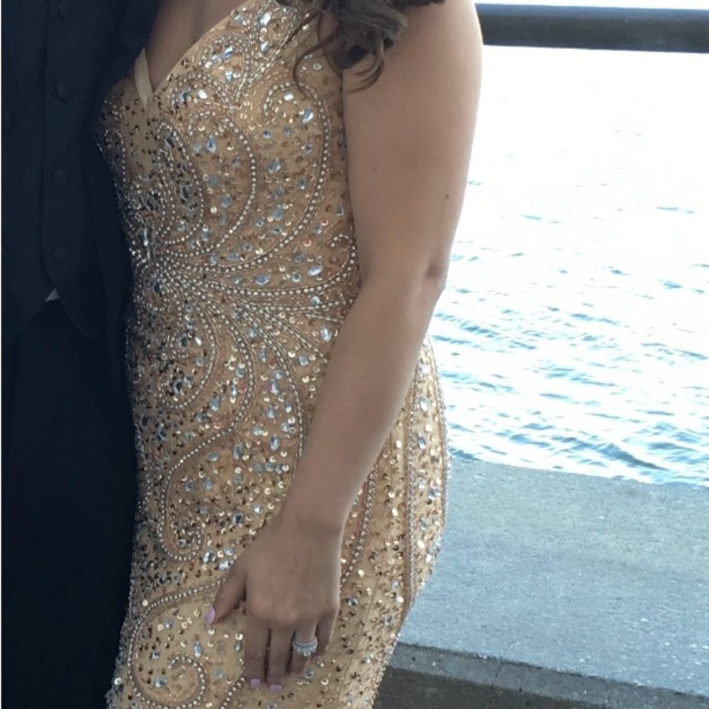 Glamorous Gold Sequin Evening Gown